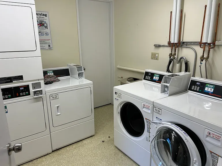 Laundry on first floor of building.