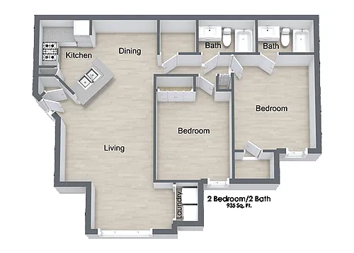 Floor plan Two Bedroom