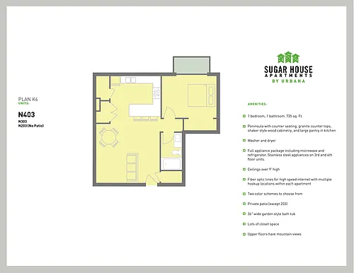 Floor plan 1 Bed K6 (k6)