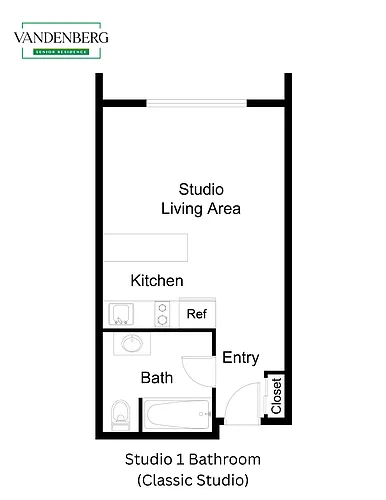Floor plan Classic Studio 1 Bathroom