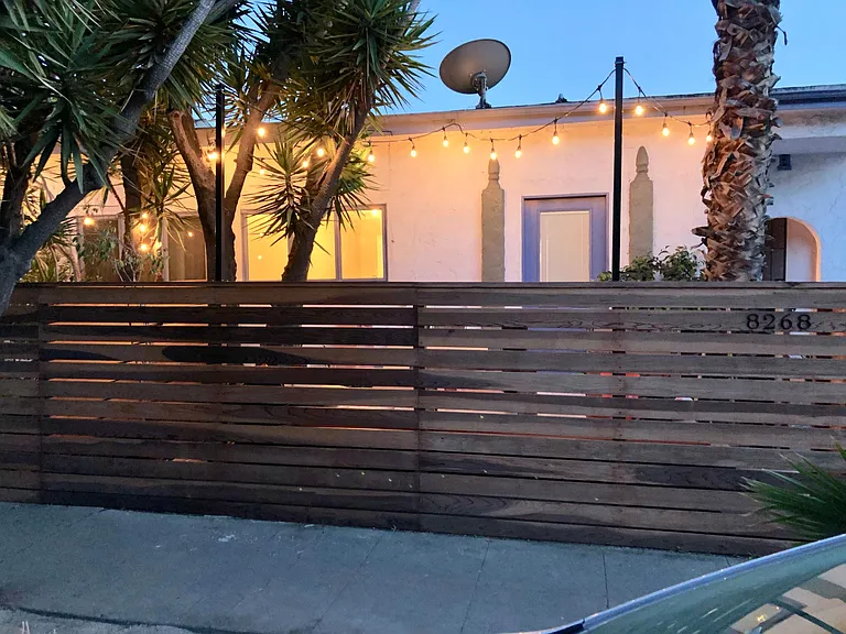 Front view at dusk