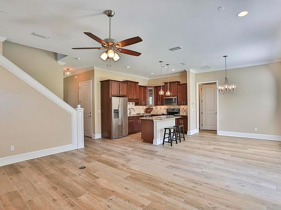 Kitchen, living, and dining area