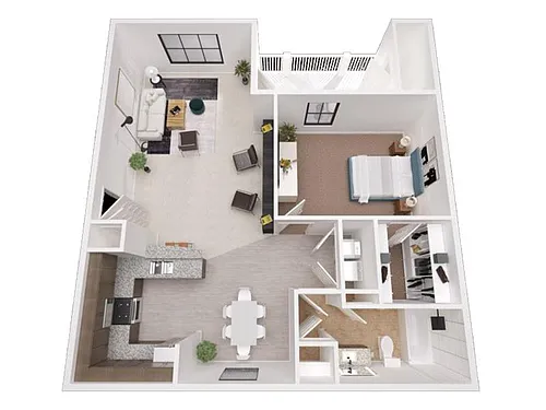 Floor plan 1X1-829