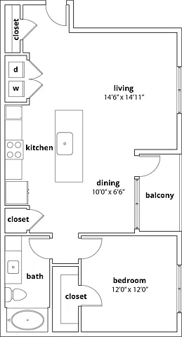 A3 1 Bedroom Floor Plan A3 1 Bedroom Floor Plan