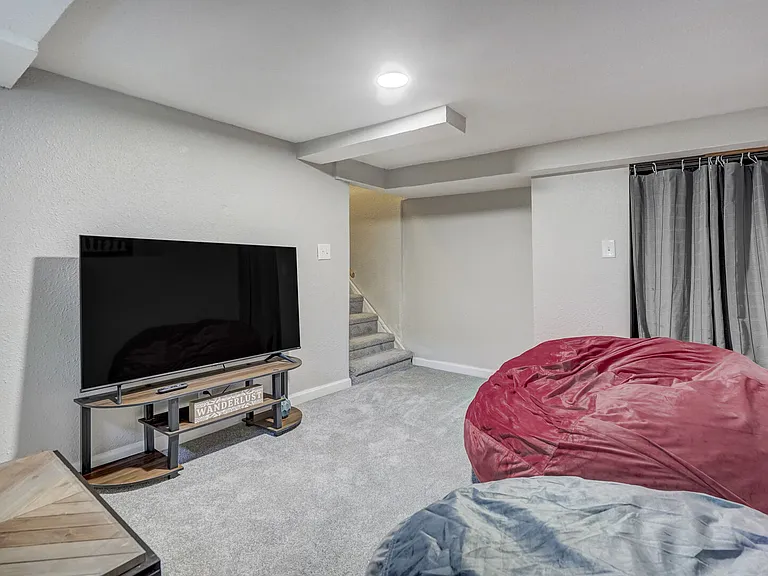 Basement rec area with Smart TV