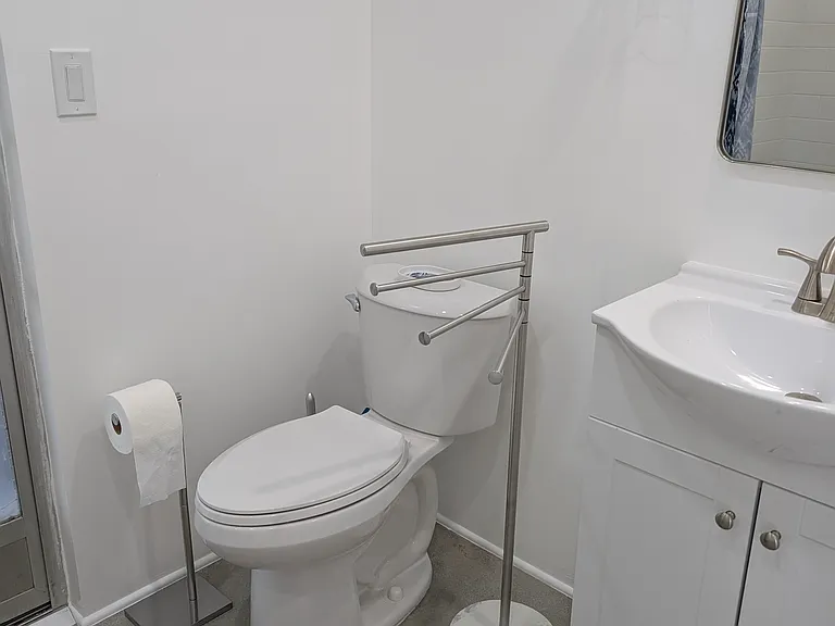 New toilet and sink/cabinet/mirror