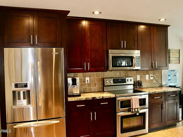 Kitchen with stainless steel KitchenAid appliances