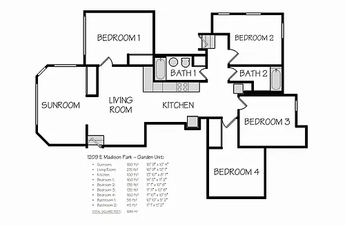 Floor plan Four Bedroom