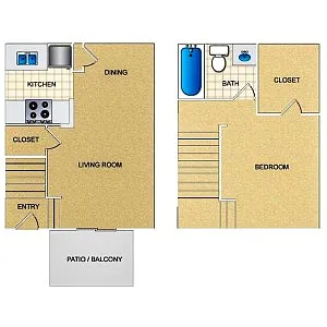 Floor plan A4 - 1 Bed/1Bath