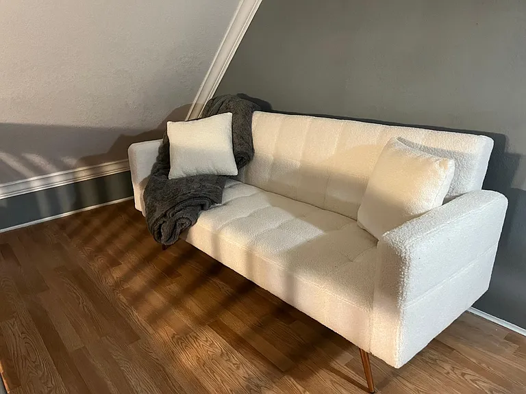 Full size sofa bed in loft