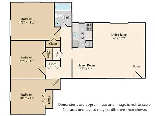 Floor plan 3Bed 1Bath