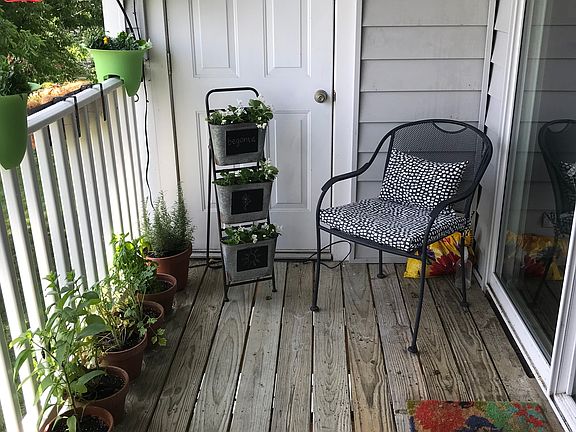 Balcony with storage closet