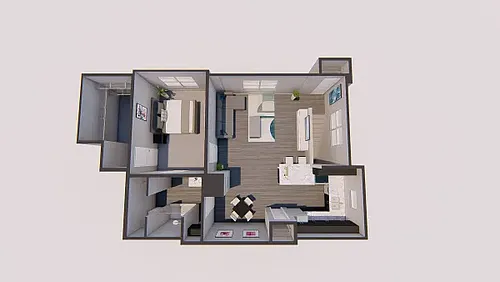 Floor plan 1 Bed 1 Bath Loft