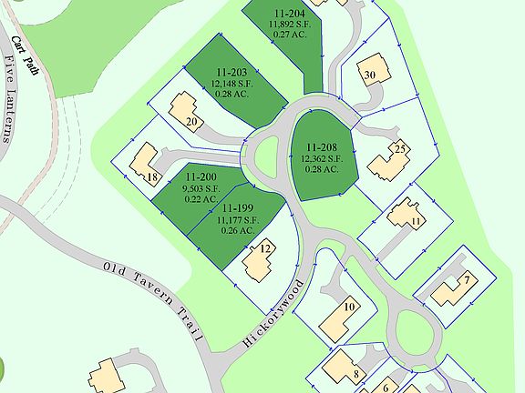 Hickorywood Neighborhood Lot Map