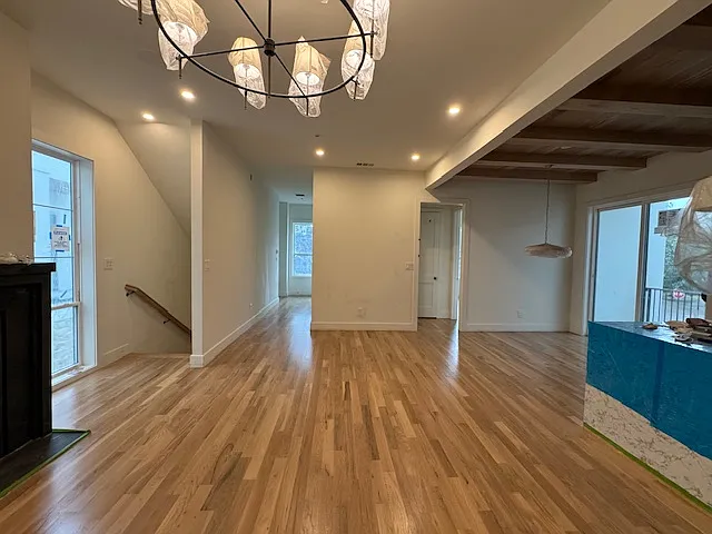 Living room and dining room