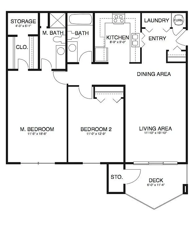 Floor plan Bostonian (Remodeled)