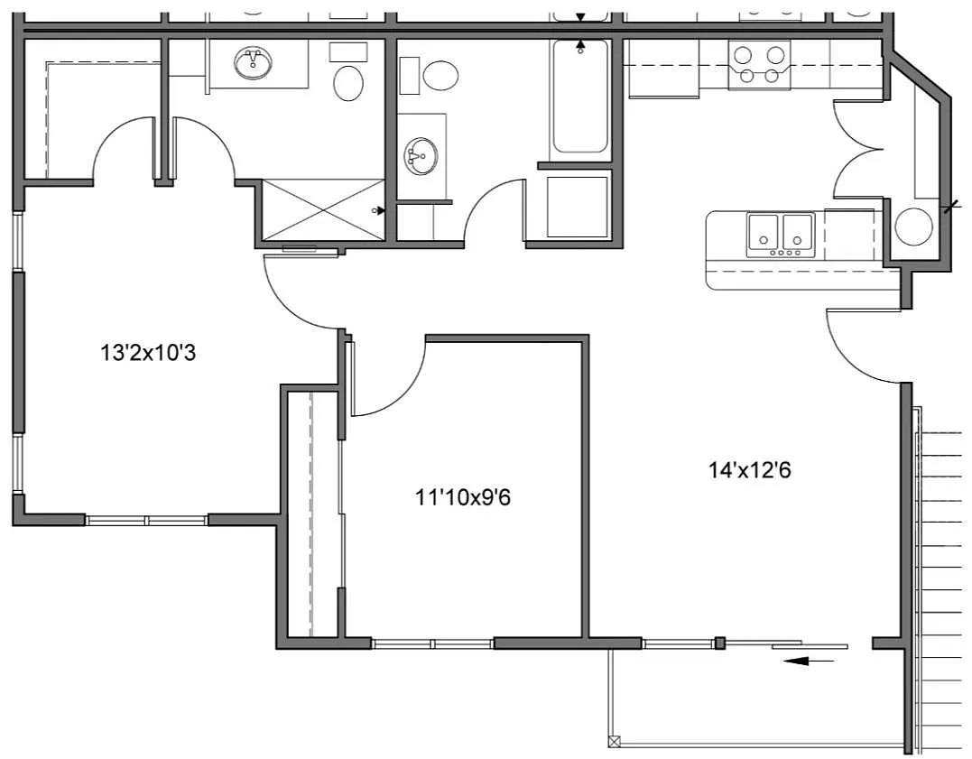Floor plan 2 Bed 2 Bath G - Ash Creek