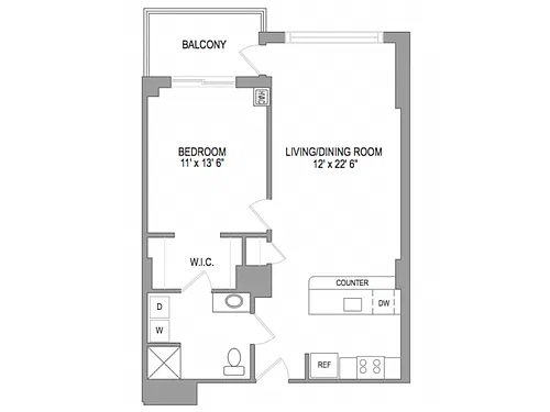 Floor plan 1x1 - Handicap Accessible