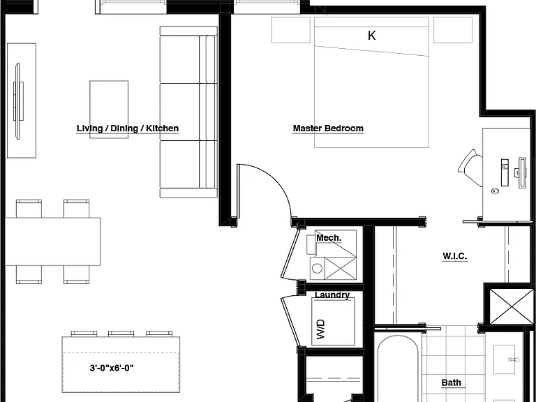 Luxe on Chicago - 8 - 2x2 - 2 Beds - 2 Baths - 990 Sq. ft.