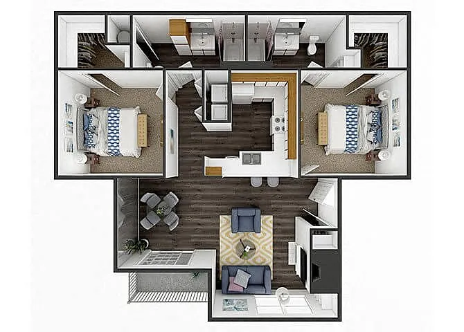 Floor plan 2 Bedroom 2 Bath