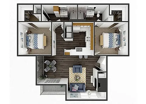 Floor plan 2 Bedroom 2 Bath