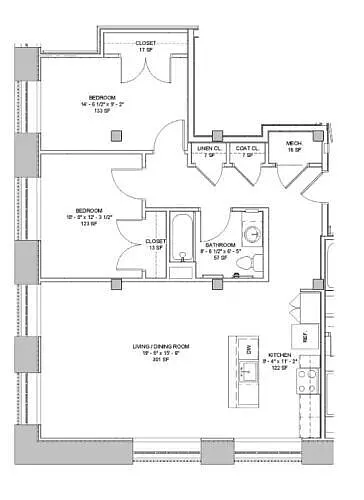 Floor plan 2 Bdrm C