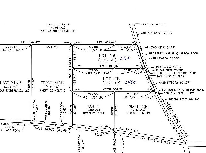 Map of Lots 2A & 2B