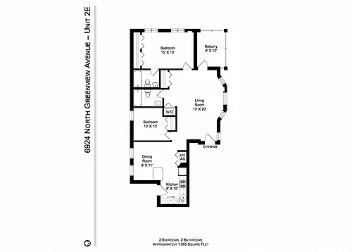 Floor plan 2 Bedroom | 2 Bath (C2)