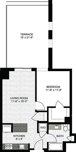 Floor plan 1 Bedroom D