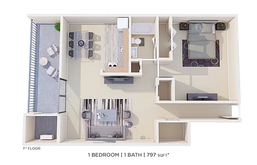 Floor plan One Bedroom