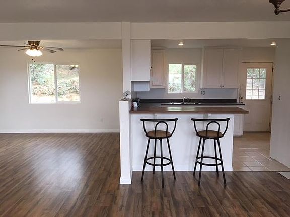 updated kitchen, door to back yard