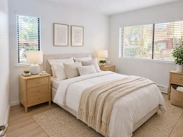 Bedroom - Remodeled Unit - AI Staged