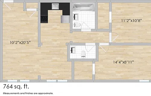 Floor plan 501 N. Lombard 2A & 3A