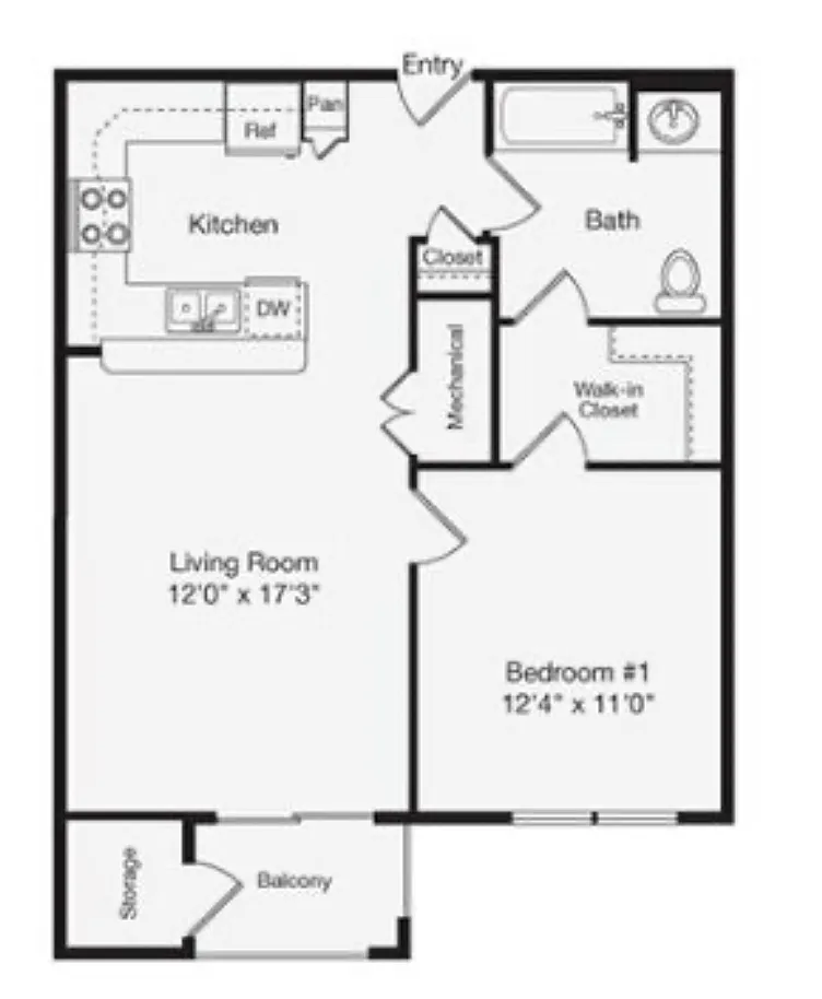 Floor plan One Bedroom
