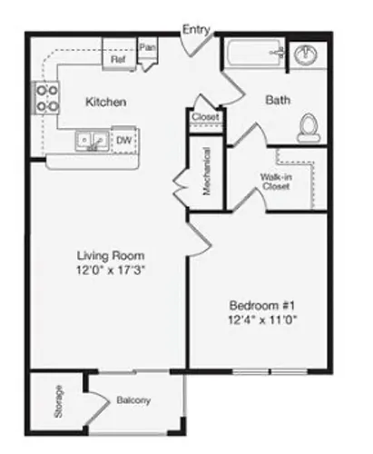 Floor plan One Bedroom