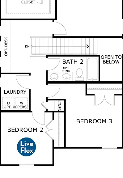 Floor plan of the second floor