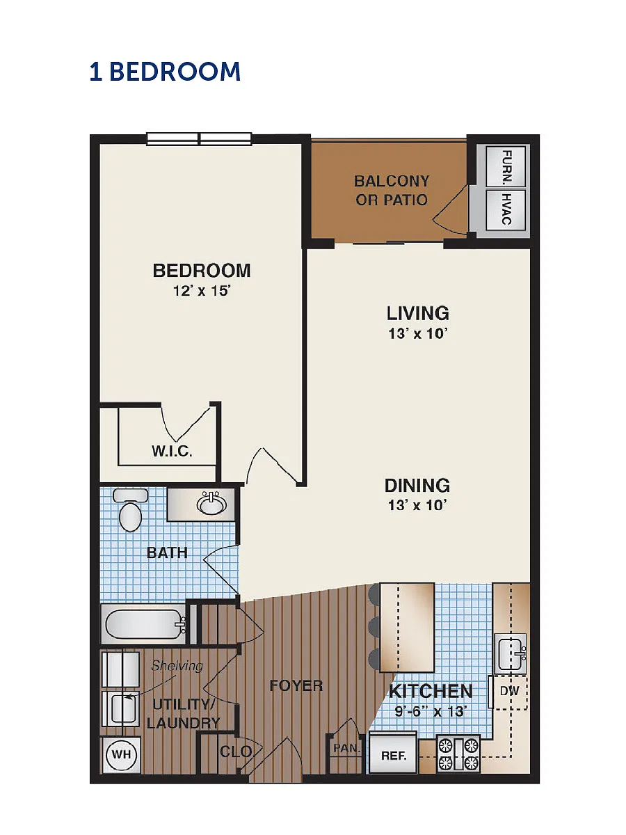 Floor plan $2.82/sq.ft. - Summerfields 360-One Bedroom