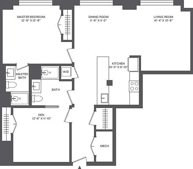 Cast Iron Lofts - Phase 2- 1DA - 2 Beds - 2 Baths - 1155 Sq. ft.