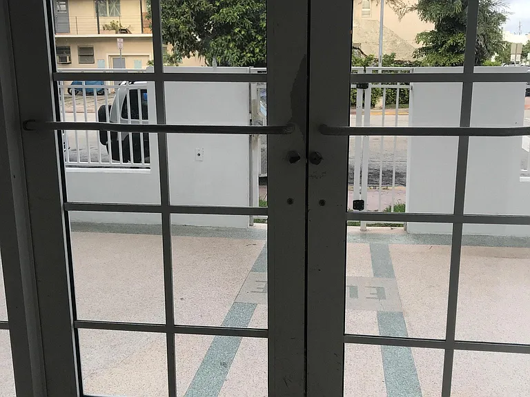 Inside foyer looking out