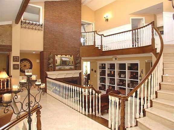 Front entrance view of library and grand staircase