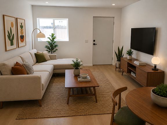 Virtually staged living room