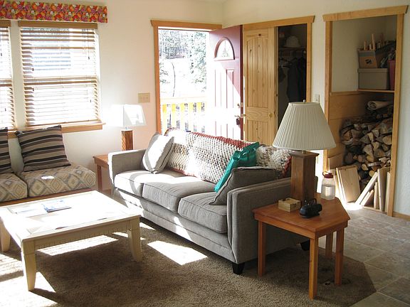 Living area, front door