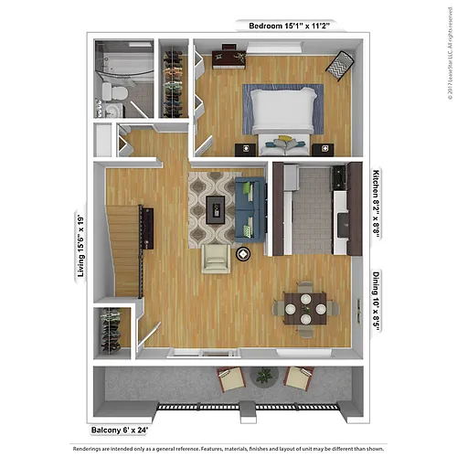 Floor plan Skylar - One Bedroom Premier