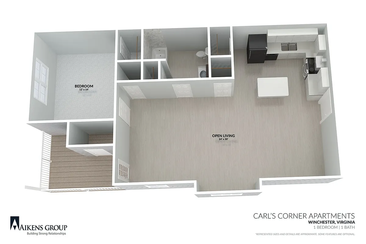 Floor plan 1 BEDROOM 1 BATHROOM