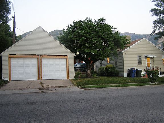 Double deep, double wide garage (wood has since been painted white)