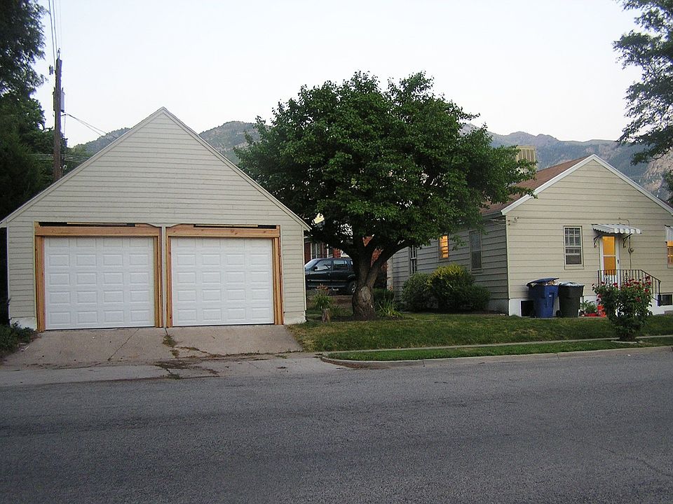 Double deep, double wide garage (wood has since been painted white)