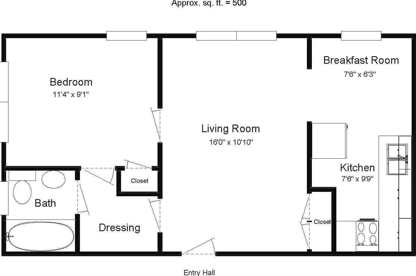 1 bed, 500 sqft, $920 — Photo 3