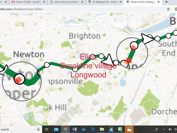 Check the MBTA web site for D-line connection