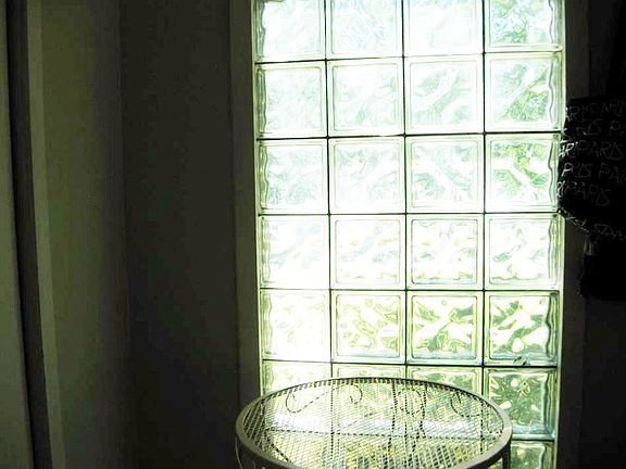 glass block in entry