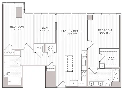 Floor plan B11 2B+D - Penthouse